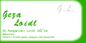 geza loidl business card